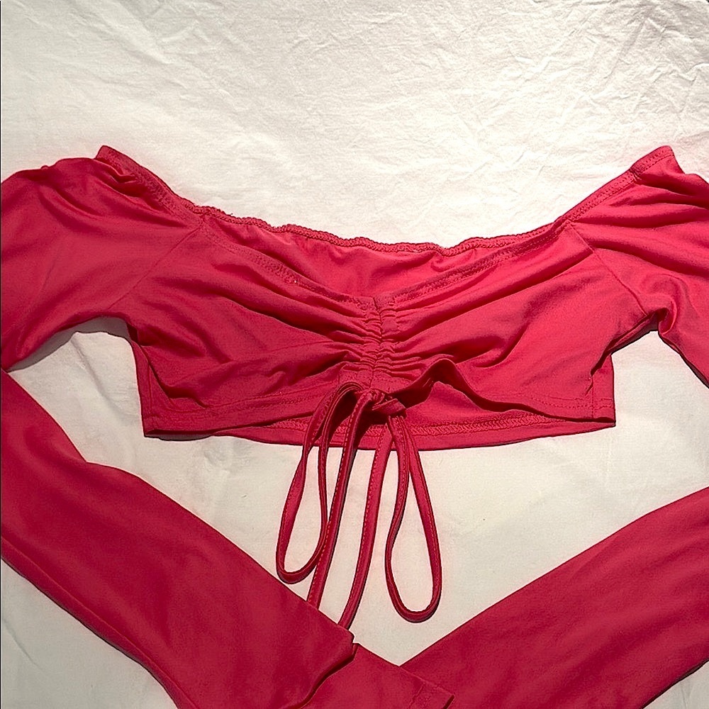 Hot Pink Off-Shoulder Crop Top